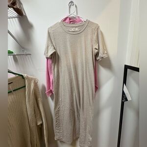 Madewell Beige Short Sleeve Midi Dress